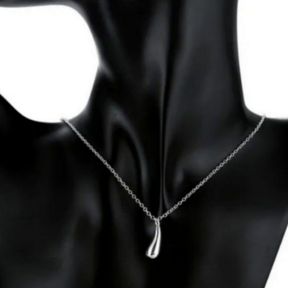 925 Sterling Silver Waterdrop Jewelry Set Bracelet Necklace Earrings Ring - Picture 13 of 16